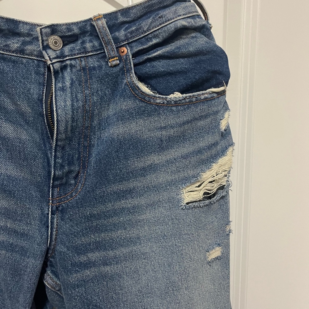 Abercrombie & Fitch Blue Flare Wide Leg Jeans - Picture 3 of 9